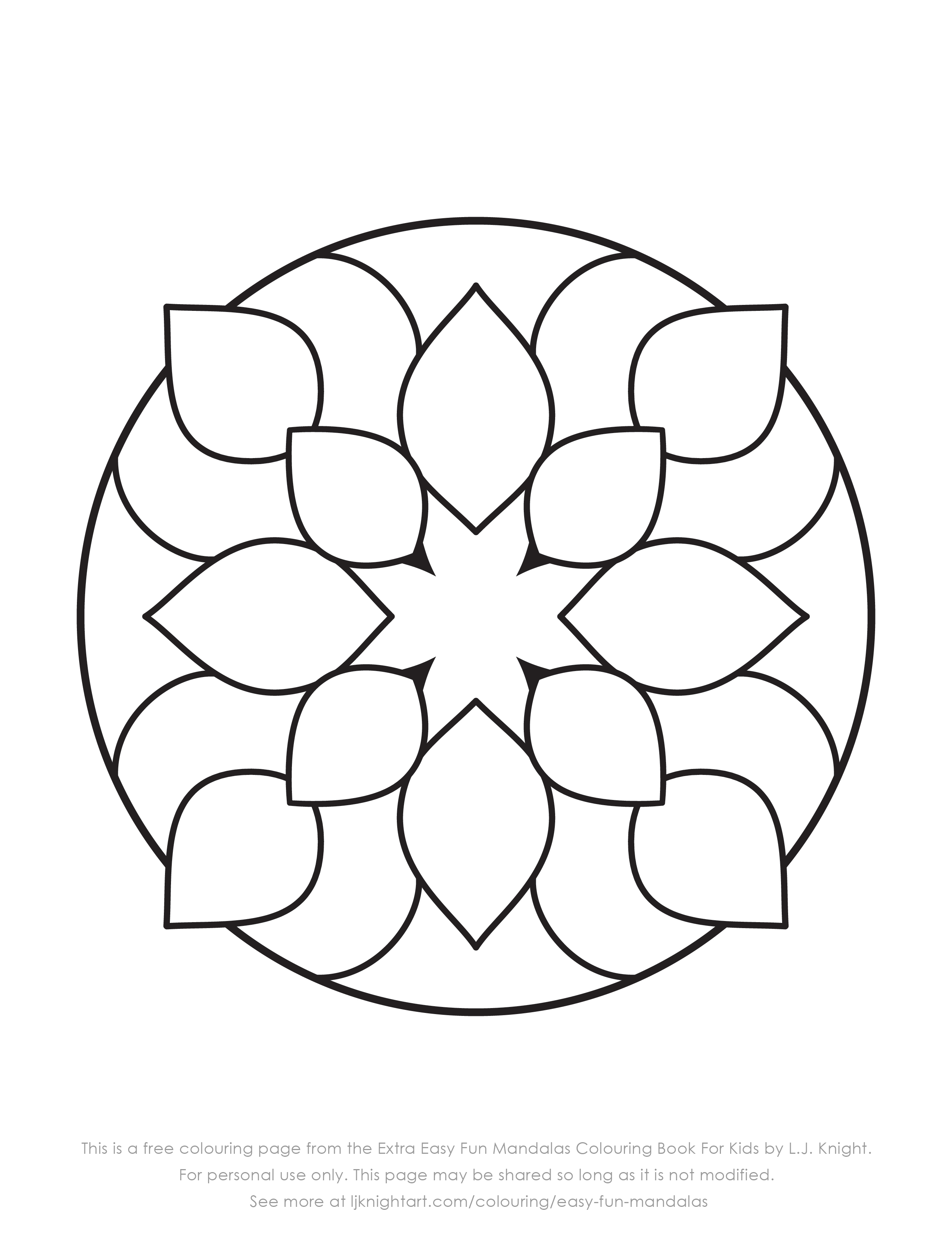 Free Very Simple Mandala Colouring Page For Kids Download   L.J. ...