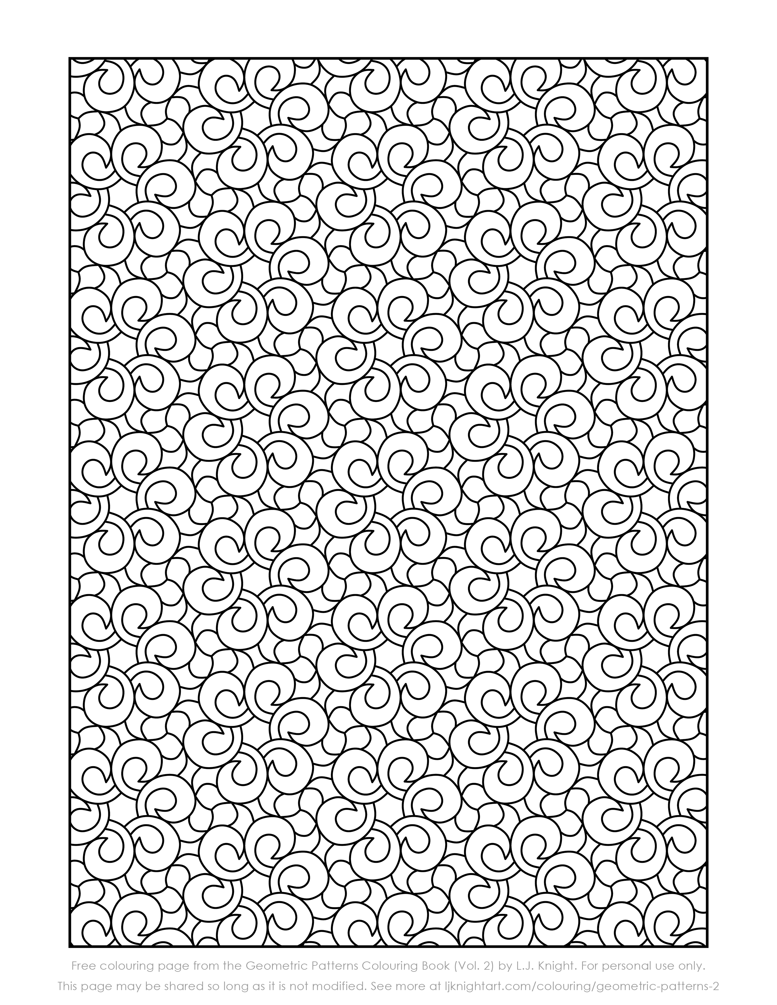 Free Printable Geometric Pattern Colouring Page