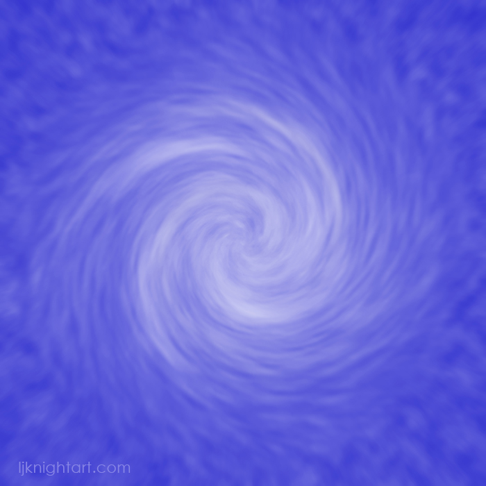 Blue spinning vortex abstract art by L.J. Knight