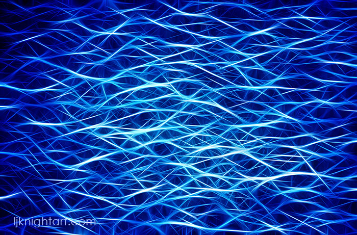 Blue light waves abstract digital art by L.J. Knight