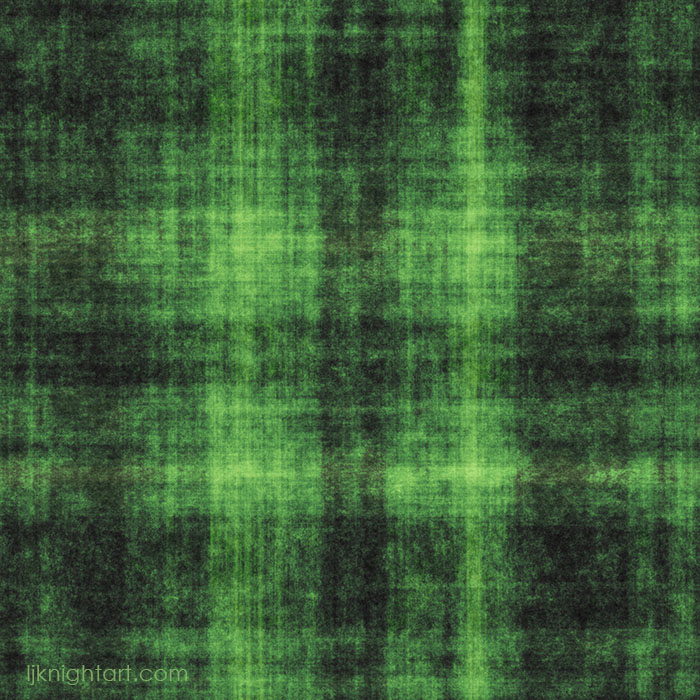 Green check pattern abstract art by L.J. Knight