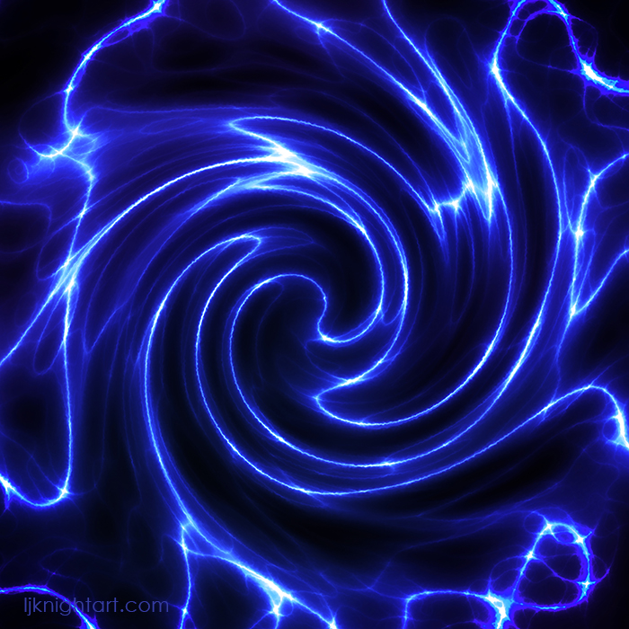 Blue vortex abstract art by L.J. Knight