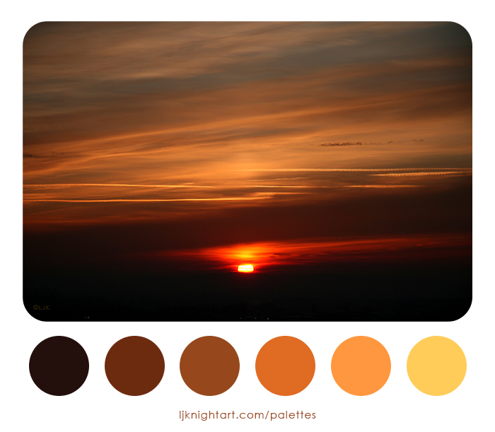 Bronze Sunset colour palette by LJ Knight