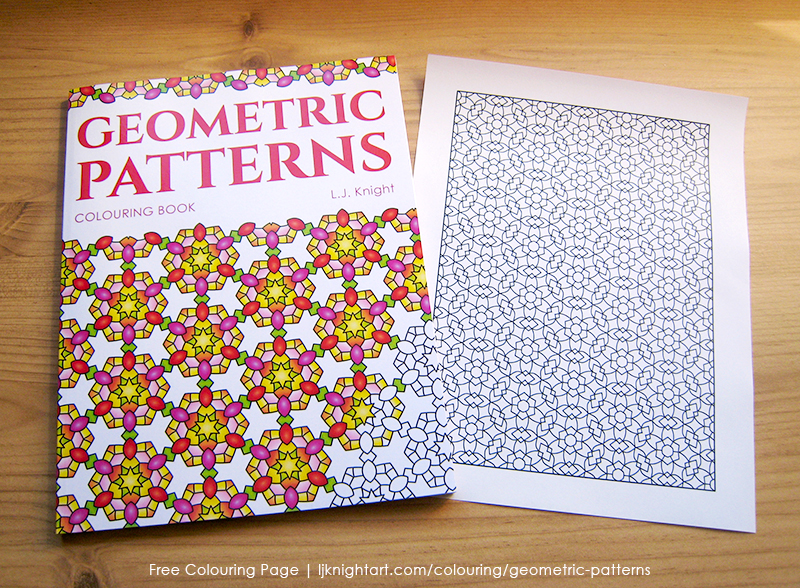 Geometric Patterns Colouring Book Free Page Free geometric pattern colouring page