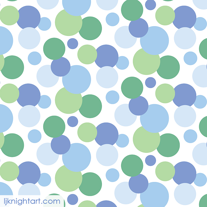 Blue, green and white spot pattern by L.J. Knight