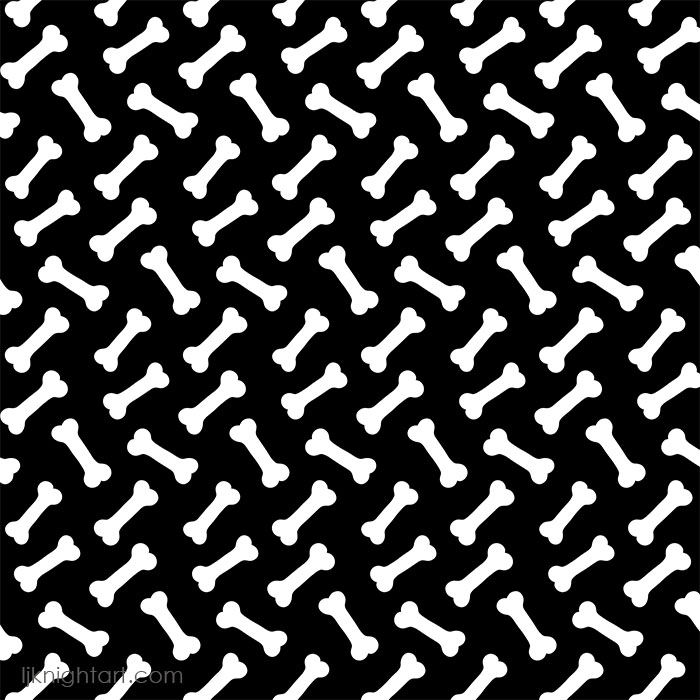 Cute black and white bones pattern by L.J. Knight