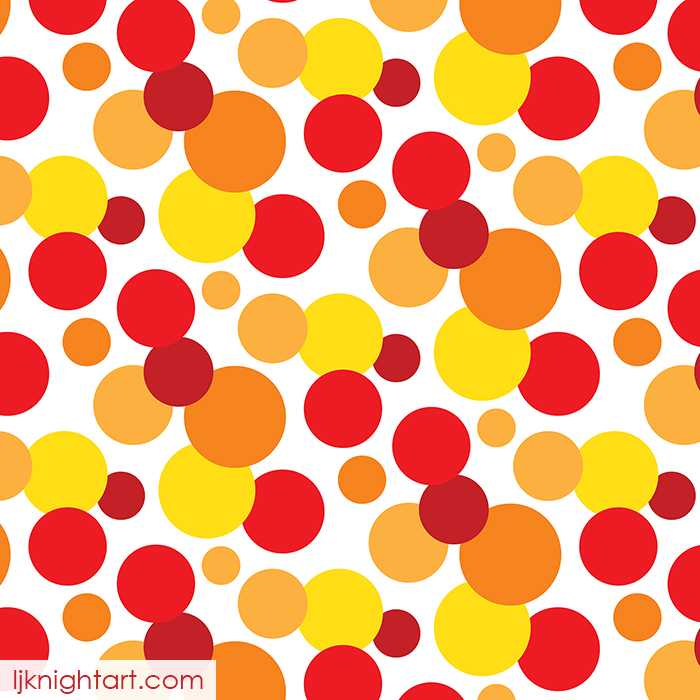 Red, yellow and orange spot pattern by L.J. Knight