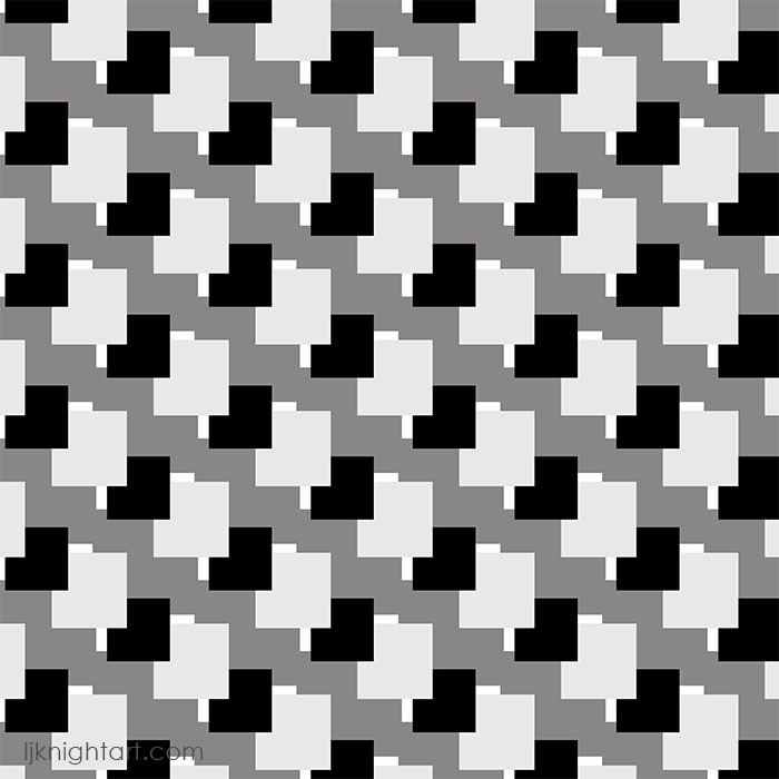 Black, grey and white squares pattern by L.J. Knight