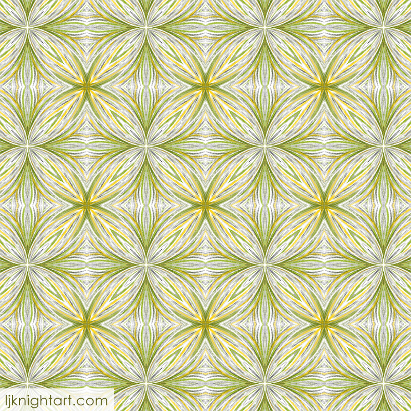 Green and yellow mandala pattern by L.J. Knight