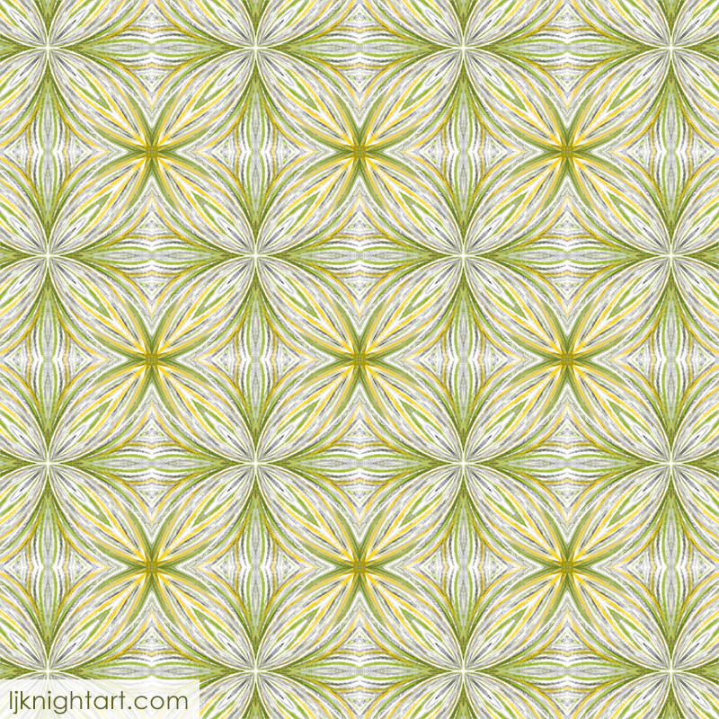Green and yellow mandala pattern by L.J. Knight