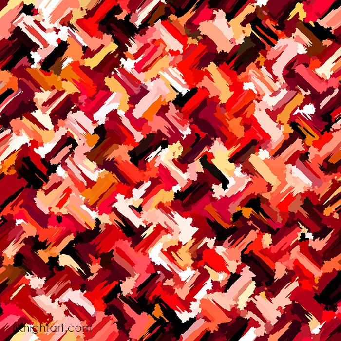 Abstract pattern in red, brown and orange, by L.J. Knight