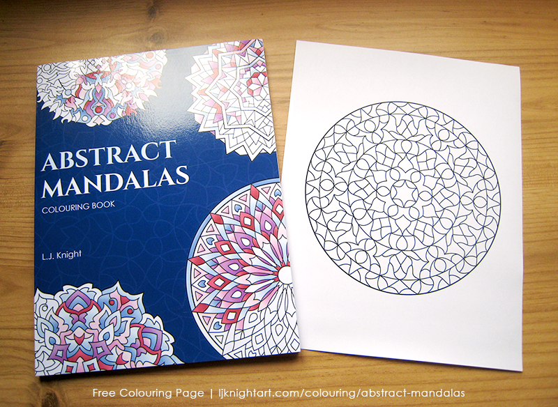 Free abstract mandala colouring page