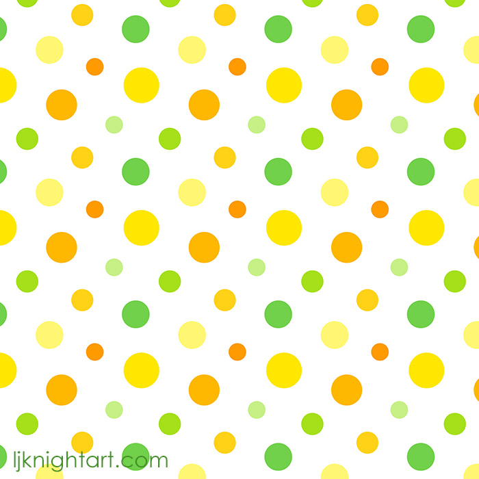 Yellow, orange and green spot pattern pattern by L.J. Knight