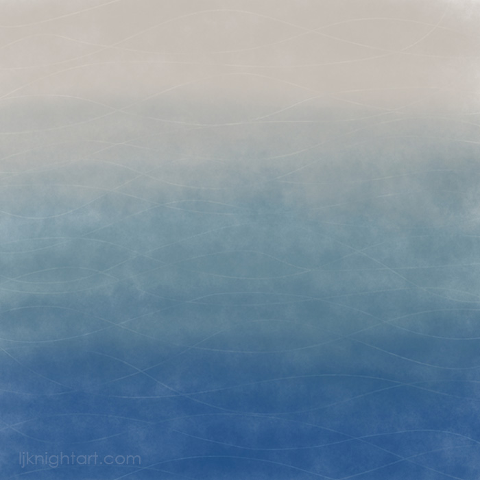 Abstract digital  painting in blue and grey by L.J. Knight