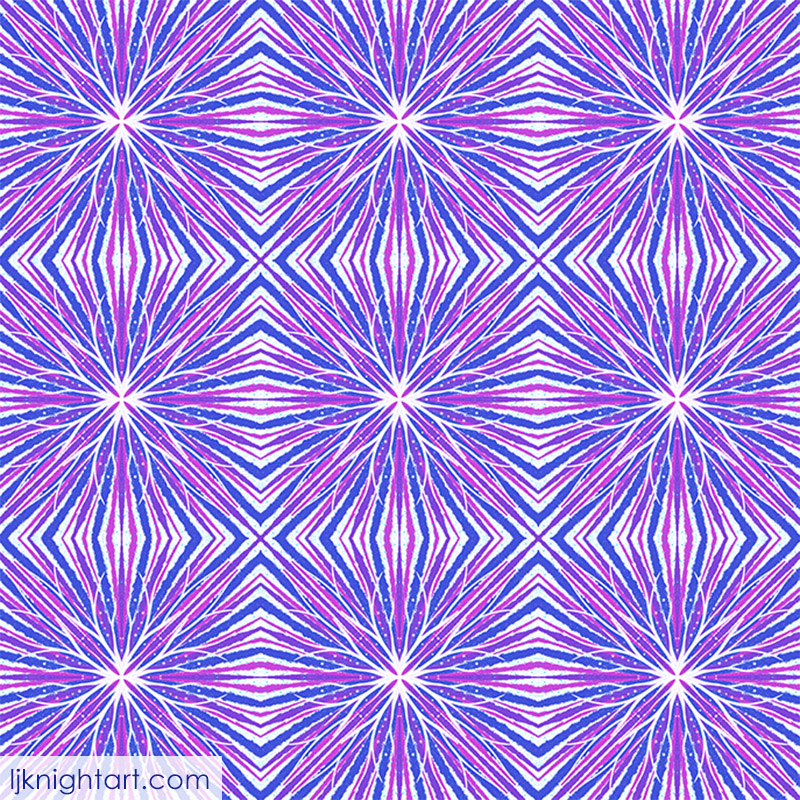 Blue, pink and white mandala pattern by L.J. Knight