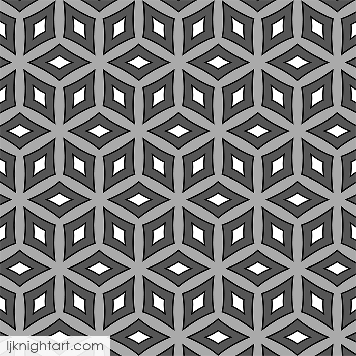 Grey and white geometric hexagon pattern by L.J. Knight