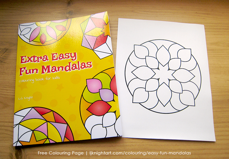 Free easy abstract mandala colouring page download