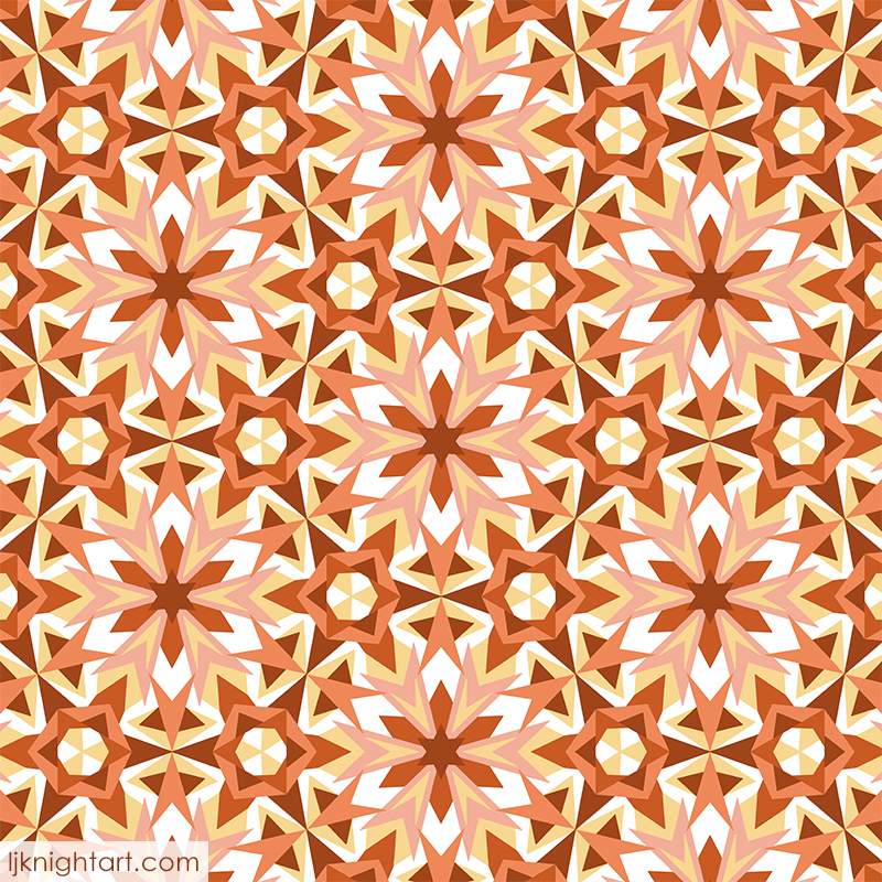Orange, brown and white geometric pattern by L.J. Knight