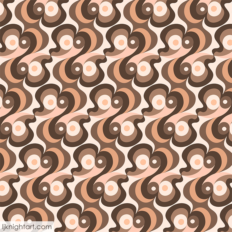 Brown and peach retro geometric pattern by L.J. Knight
