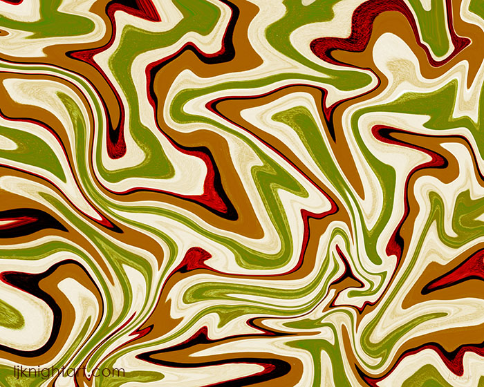 Green, brown and red marbled abstract art by L.J. Knight