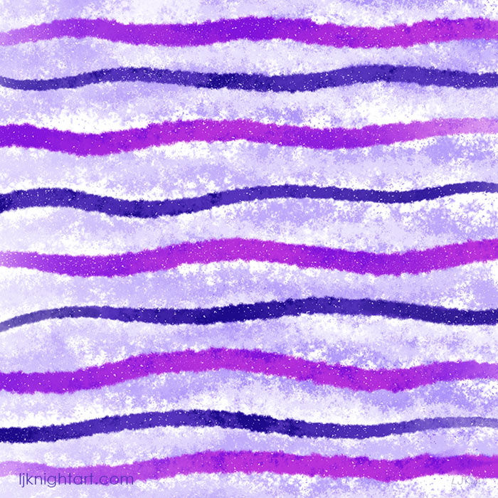 Purple and pink wavy stripes abstract art by L.J. Knight