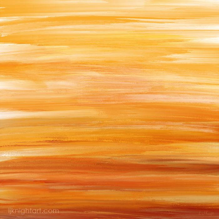 Orange sunset digital painting by L.J. Knight