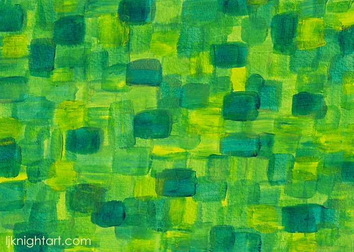 Green Squares Abstract Acrylic Painting painting by L.J. Knight