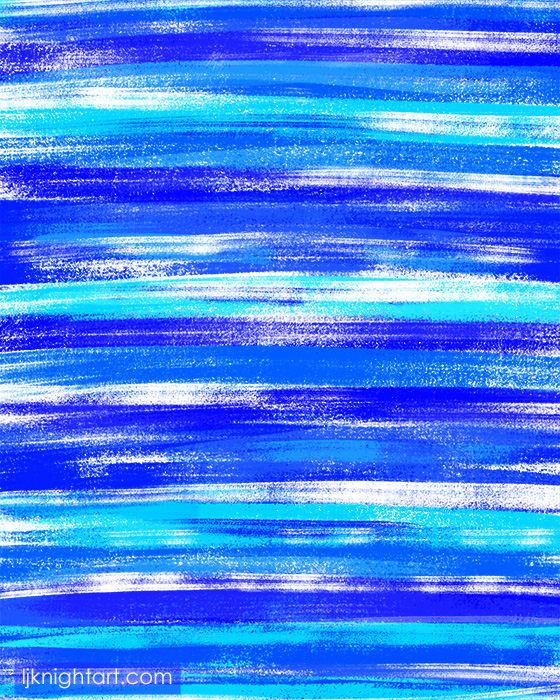 Cool Blue and Turquoise Abstract Pastel Stripes | L.J. Knight Art