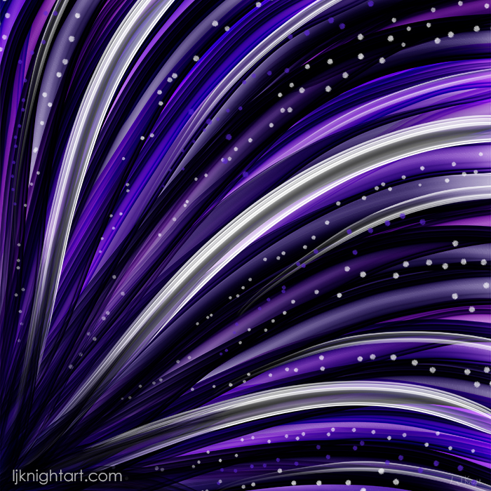 Purple and White Lines Abstract Art by L.J. Knight