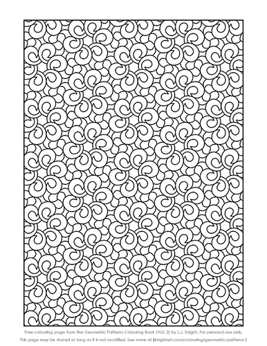 Geometric Patterns Colouring Book (Volume 2) - free sample page