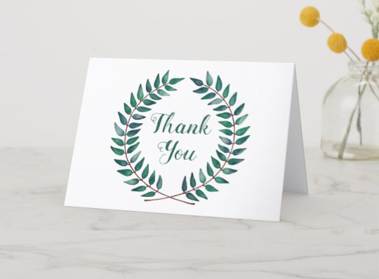 Customisable thank you card