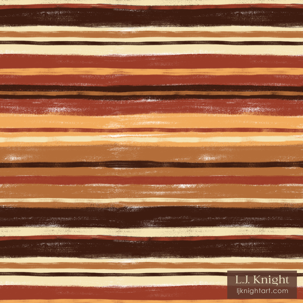 Loose Horizontal Stripes Pattern by L.J. Knight Repeating pattern with loosely hand drawn horizontal stripes in shades of brown and cream, by L.J. Knight