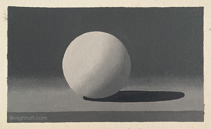 Sphere - greyscale oil painting on canvas