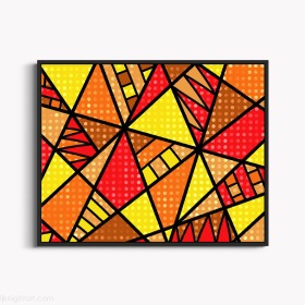 Red, Orange and Yellow Geometric Abstract Painting