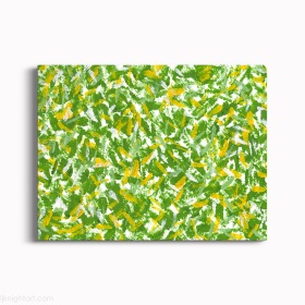 Green and Yellow Gouache Abstract Painting