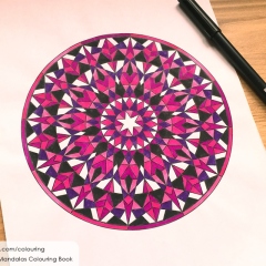 Abstract Mandalas Colouring Book - Coloured Page