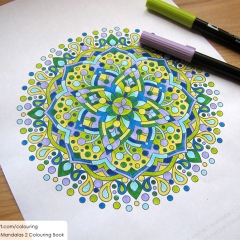 Abstract Mandalas 2 Colouring Book - Coloured Page