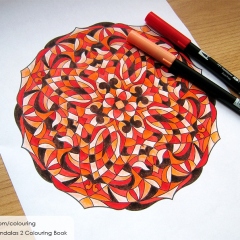 Abstract Mandalas 2 Colouring Book - Coloured Page