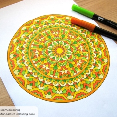 Abstract Mandalas 2 Colouring Book - Coloured Page