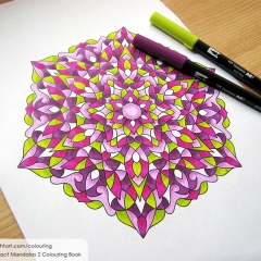 Abstract Mandalas 2 Colouring Book - Coloured Page