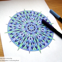 Abstract Mandalas 2 Colouring Book - Coloured Page