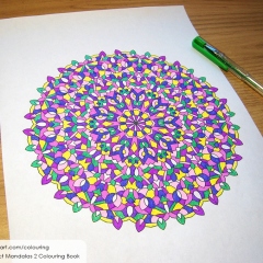 Abstract Mandalas 2 Colouring Book - Coloured Page