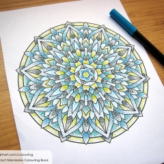 Abstract Mandalas Colouring Book - Coloured Page