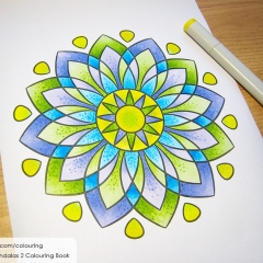 Magic Mandalas 2 Colouring Book - Coloured Page