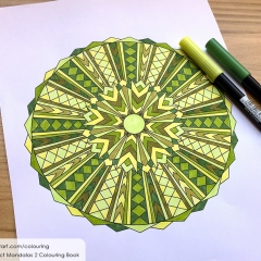 Abstract Mandalas 2 Colouring Book - Coloured  Page