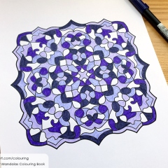 Abstract Mandalas Colouring Book - Coloured Page