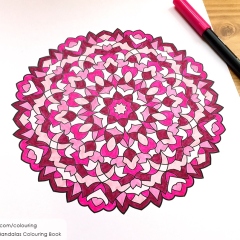 Abstract Mandalas Colouring Book - Coloured Page