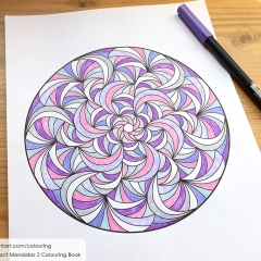 Abstract Mandalas 2 Colouring Book - Coloured Page