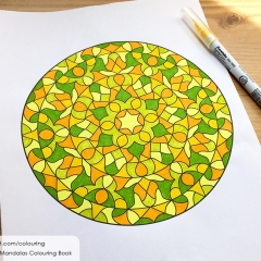 Abstract Mandalas Colouring Book - Coloured Page