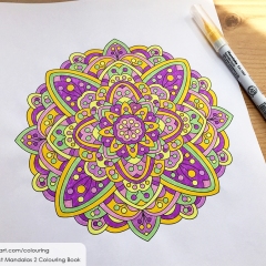 Abstract Mandalas 2 Colouring Book - Coloured Page